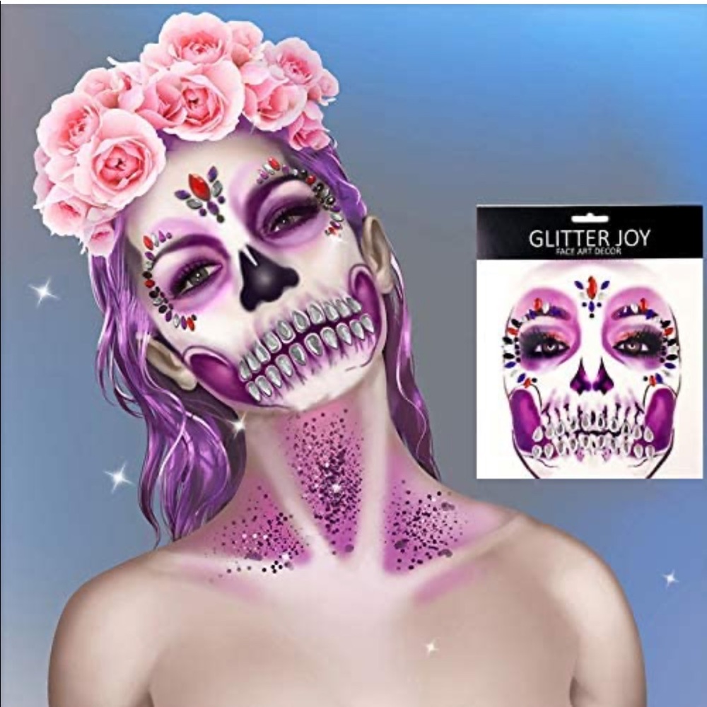 Glitter Joy Face Gem Art New